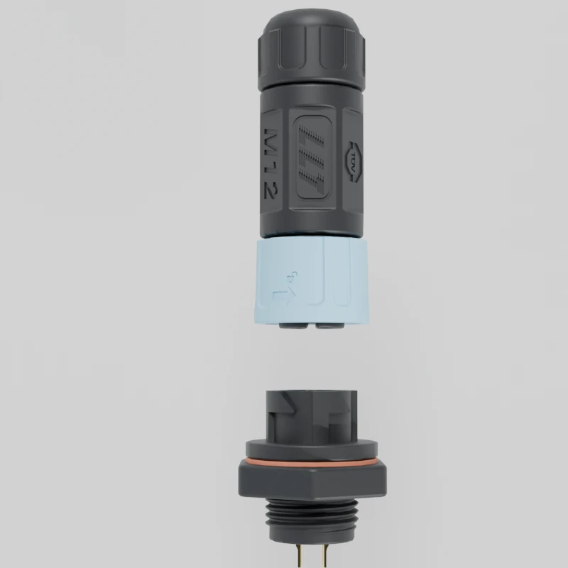 M12 Push Lock Connector Front Panel 3Pin thumbnail