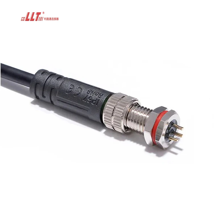 LLT Competitive Price M8 3pin Metal Panel Mount DC AC Converter Aviation Cable Connector thumbnail