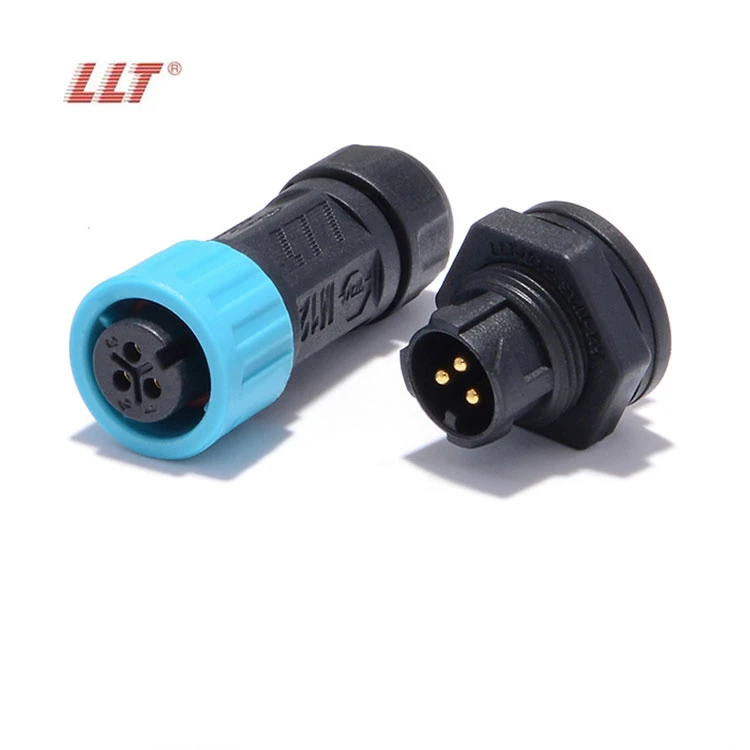 LLT Factory Ip67 Connector M12 Panel Mount Socket Waterproof 2 3 4 5 6 7 8 Pin Panel Mounted Connector
