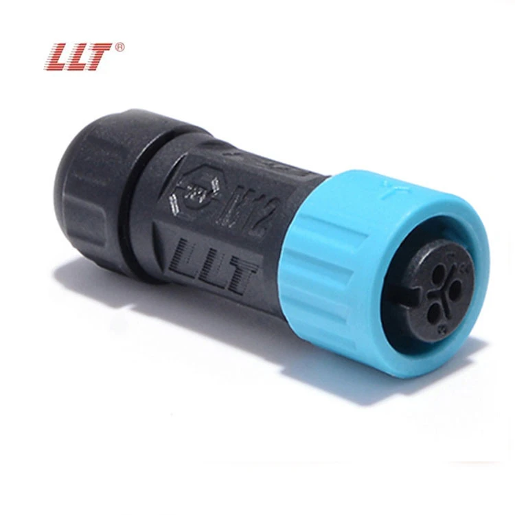 LLT Factory Ip67 Connector M12 Panel Mount Socket Waterproof 2 3 4 5 6 7 8 Pin Panel Mounted Connector