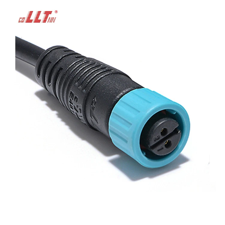 LLT M12 Push Lock Electric Plug Waterproof 2 3 4 5 6 7 8 Pin M12 Cable Connector for LED Lighting Outdoor