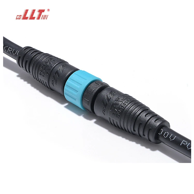 LLT M12 Push Lock Electric Plug Waterproof 2 3 4 5 6 7 8 Pin M12 Cable Connector for LED Lighting Outdoor