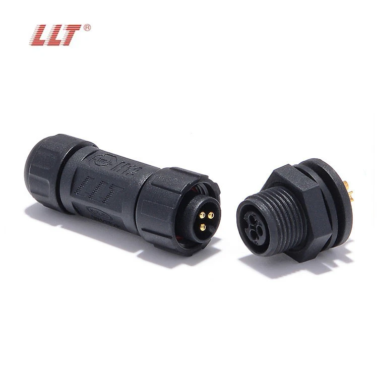 LLT 110V 10A M12 2 3 4 Pin IP67 Male Female Panel Type Waterproof Connector for Light detail 4