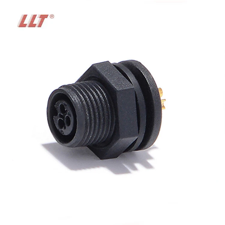 LLT 110V 10A M12 2 3 4 Pin IP67 Male Female Panel Type Waterproof Connector for Light detail 7