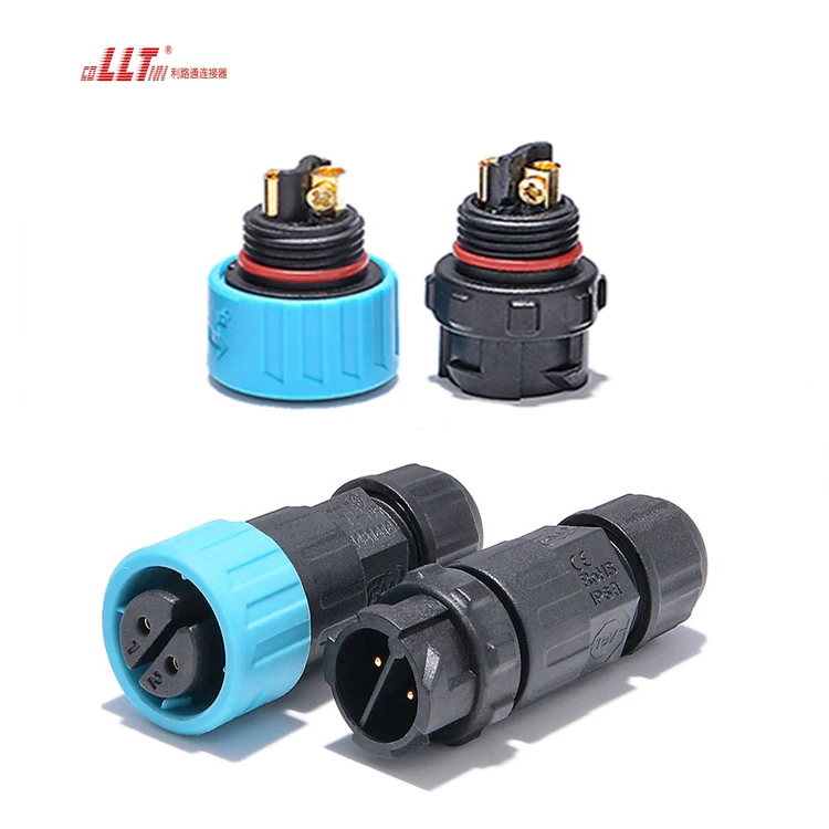 LLT M16 2pin  Automotive Push Lock IP68 Waterproof Screw Wire Connector thumbnail