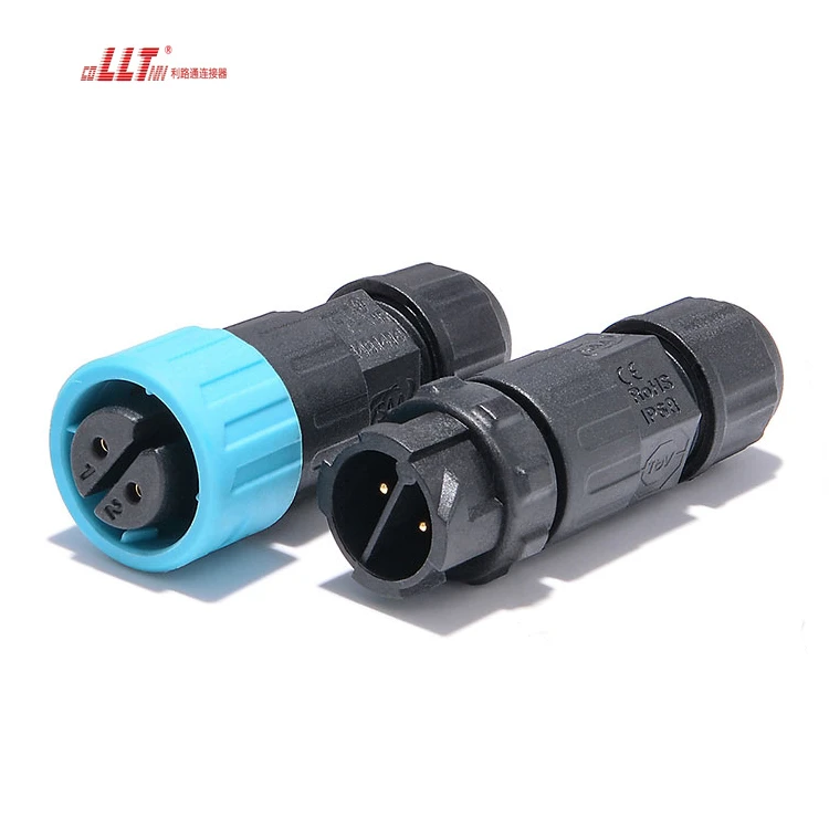 LLT M16 2pin  Automotive Push Lock IP68 Waterproof Screw Wire Connector