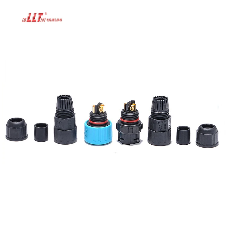 LLT M16 2pin  Automotive Push Lock IP68 Waterproof Screw Wire Connector