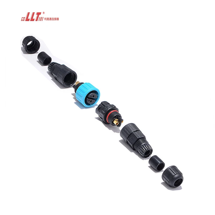 LLT M16 2pin  Automotive Push Lock IP68 Waterproof Screw Wire Connector