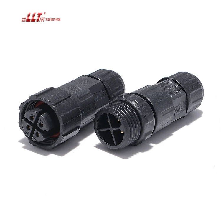 LLT M16 Waterproof Cable Connector 4 Pin Plug  IP68 Electrical Wire Waterproof Power Screw Connector thumbnail