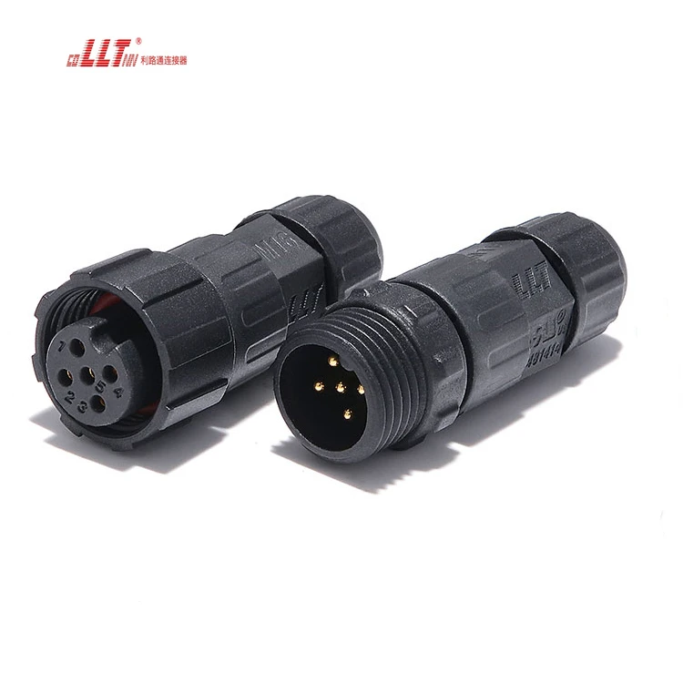 M16 LLT 5pin IP68 Plug Led Light Connector  Magnetic Power Waterproof Connector