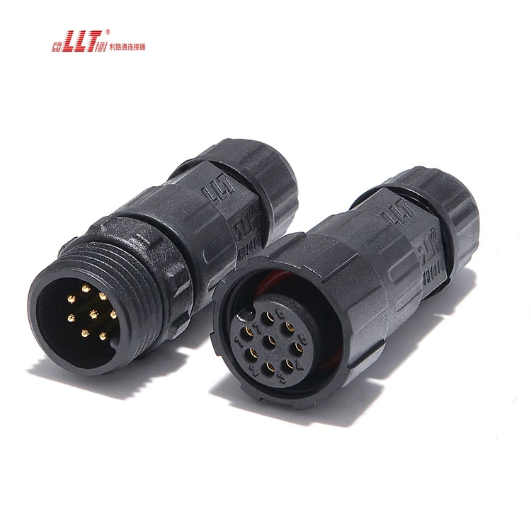 LLT M16 8pin Male Female Electrical Wire IP68 Waterproof Assembly Screw Connector for Grid thumbnail