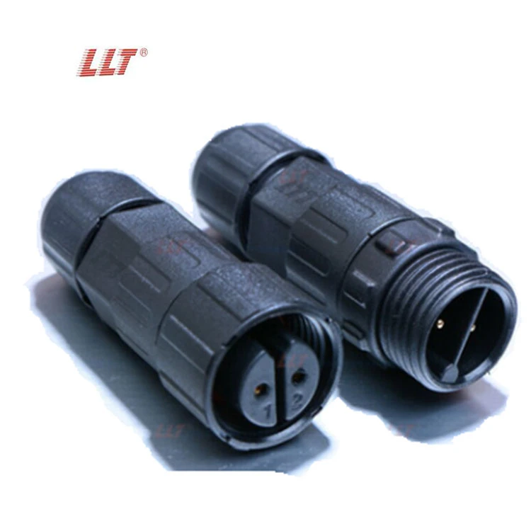 LLT M16 250V 15A Waterproof Connector IP67 IP68 2 3 4 Pin Assembly Cable Connector for Outdoor Lighting