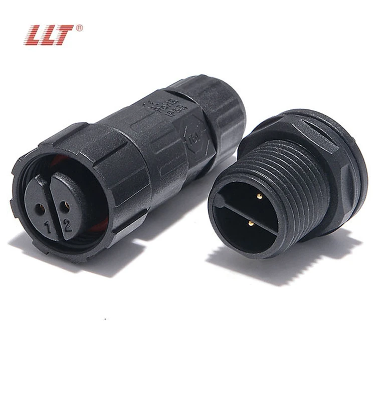 LLT M16 250V 15A 2 3 4 5 6 7 8 9 10 11 12 Pin IP67 Rated Waterproof Front Panel Mount Connector