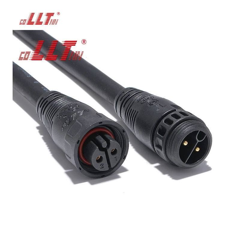 LLT 600V 20A IP67 M19 2Pin Waterproof Extension Cable Male Female Waterproof Cable Connector
