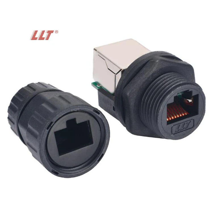 LLT M19 IP67 IP68 M19 Panel Mount Waterproof RJ45 Connector