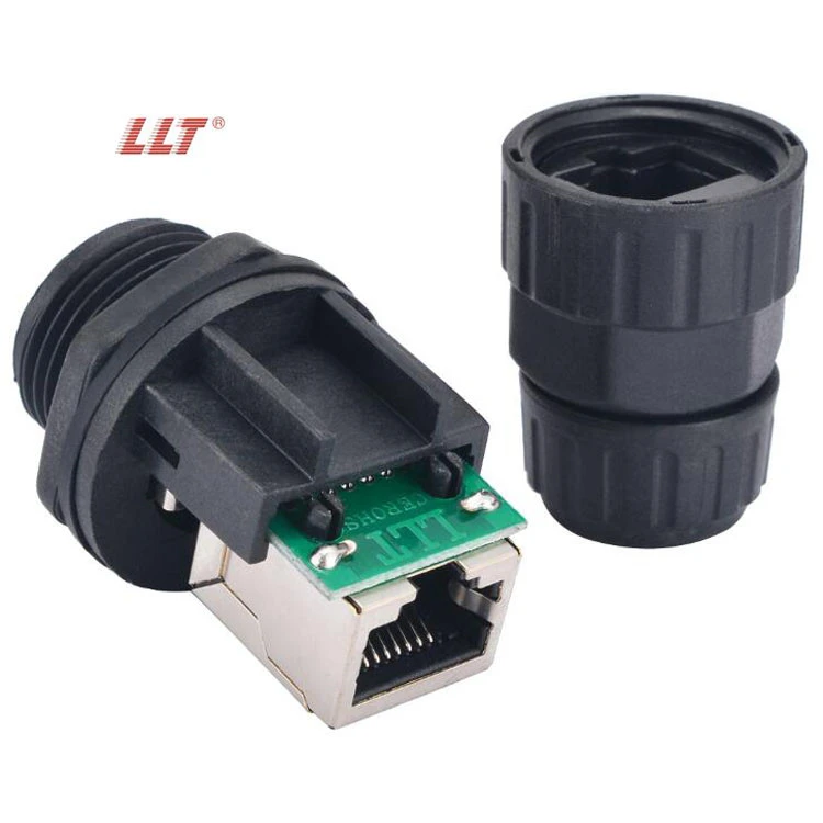 LLT M19 IP67 IP68 M19 Panel Mount Waterproof RJ45 Connector detail 3