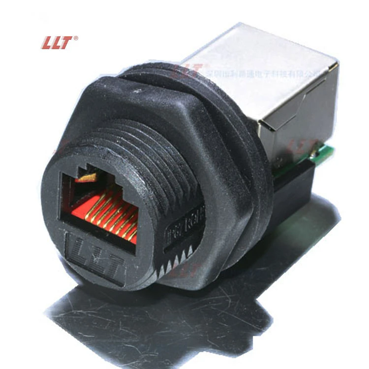 LLT M19 IP67 IP68 M19 Panel Mount Waterproof RJ45 Connector detail 4