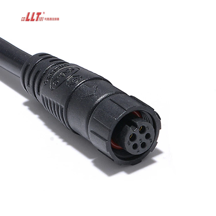 Lilutong 2+3 Pin M12 Power Plus signal  Network Cable Joiner Led Lamp  IP67 Cable Connector detail 2