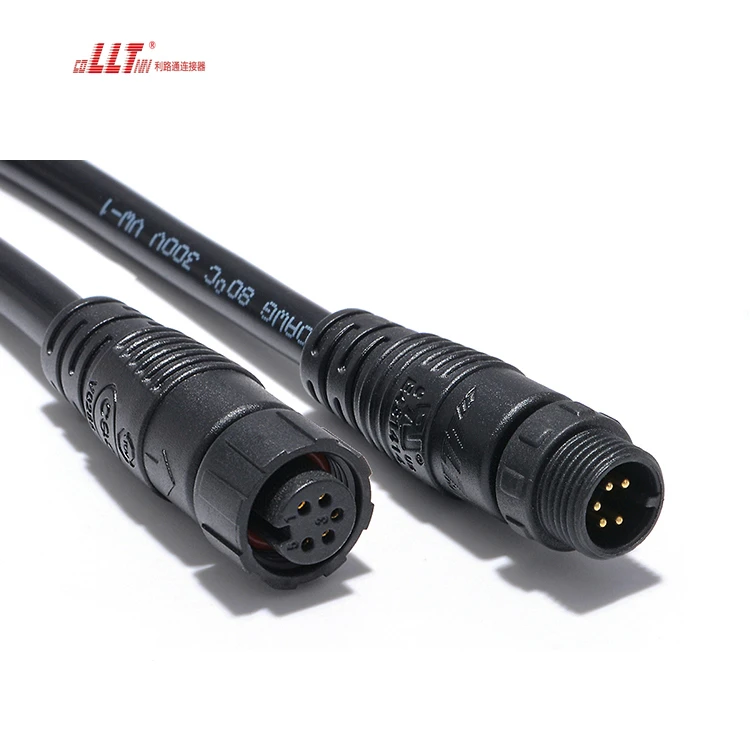 LLT M12 Led Strip  5pin Electric Wire Waterproof  Power Cable Automotive Cable Waterproof Connector