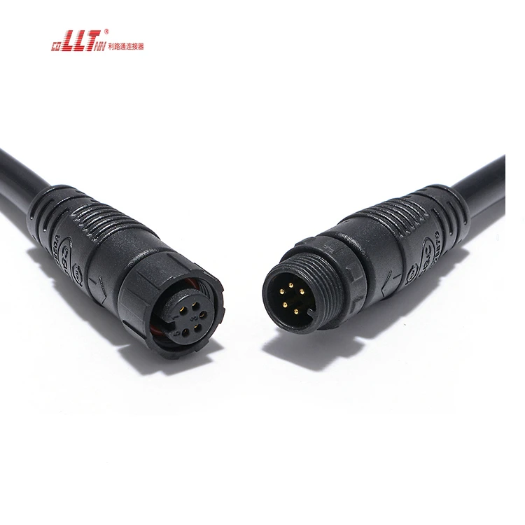 LLT M12 Led Strip  5pin Electric Wire Waterproof  Power Cable Automotive Cable Waterproof Connector detail 2