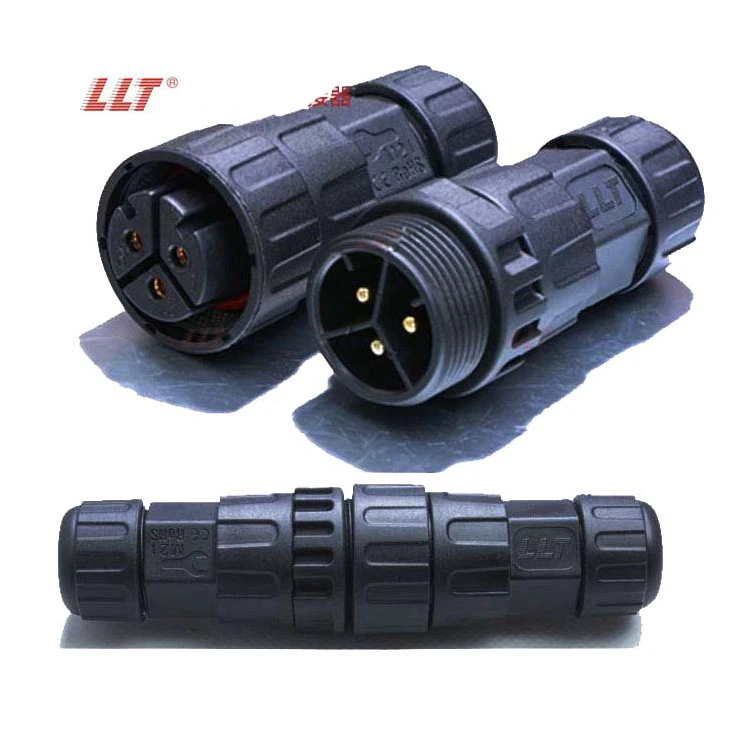 LLT 250V 35 Amp M25 IP67 Male Female Waterproof Connectors for Outdoor Lighting