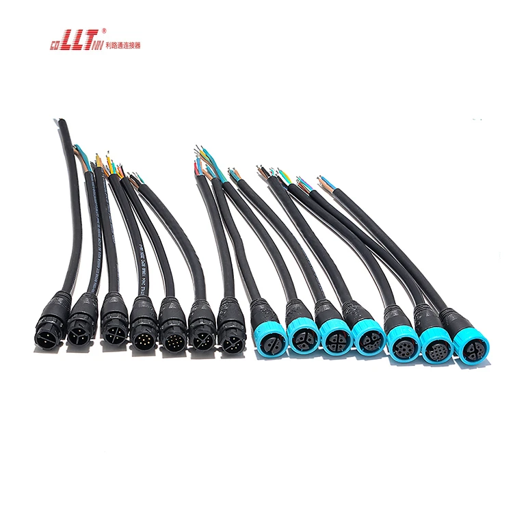 M16 2+3 pin power plus signal wire IP67 waterproof audio cable connector detail 6