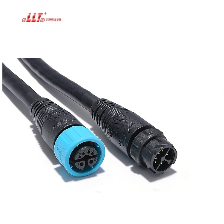 LLT 2+4pin M16 push lock power signal electrical cable video cable connector