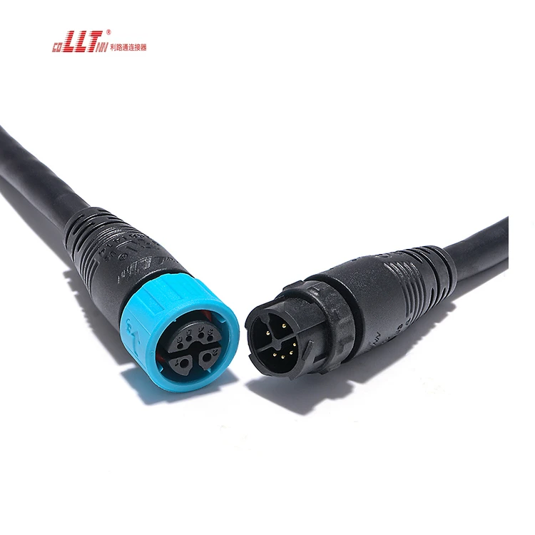 LLT 2+4pin M16 push lock power signal electrical cable video cable connector detail 2
