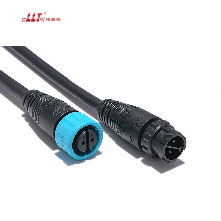 LLT Ip67 Waterproof Dc AC 2Pin Cable Circular Power Cable Connector M16