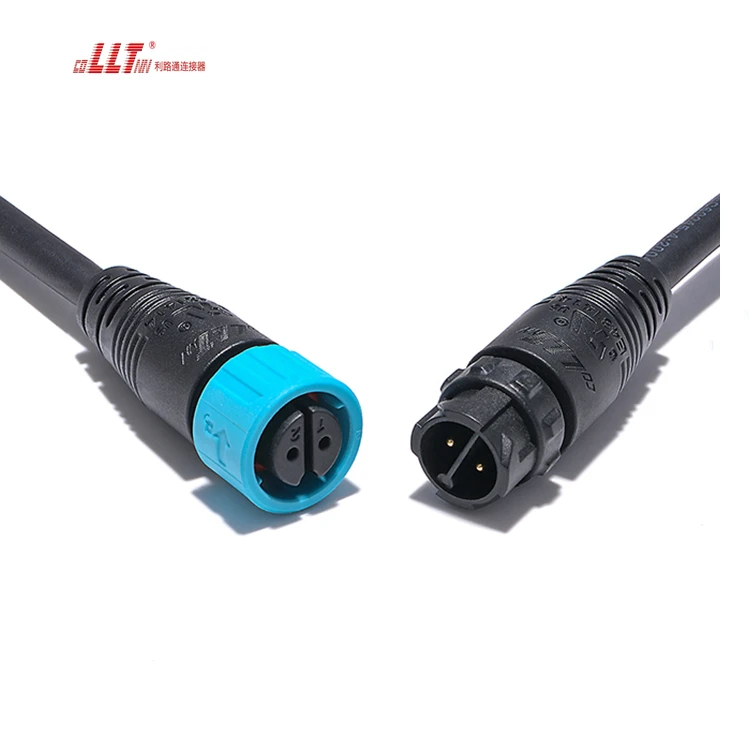 LLT Ip67 Waterproof Dc AC 2Pin Cable Circular Power Cable Connector M16 detail 2