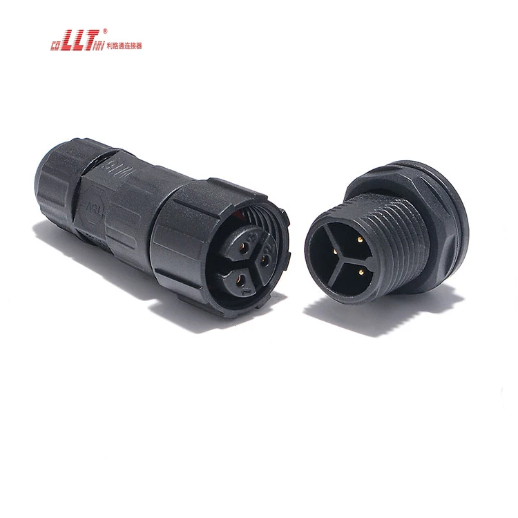 Lilutong DC AC  Power Circular Panel Mount 3pin Waterproof Connector M16