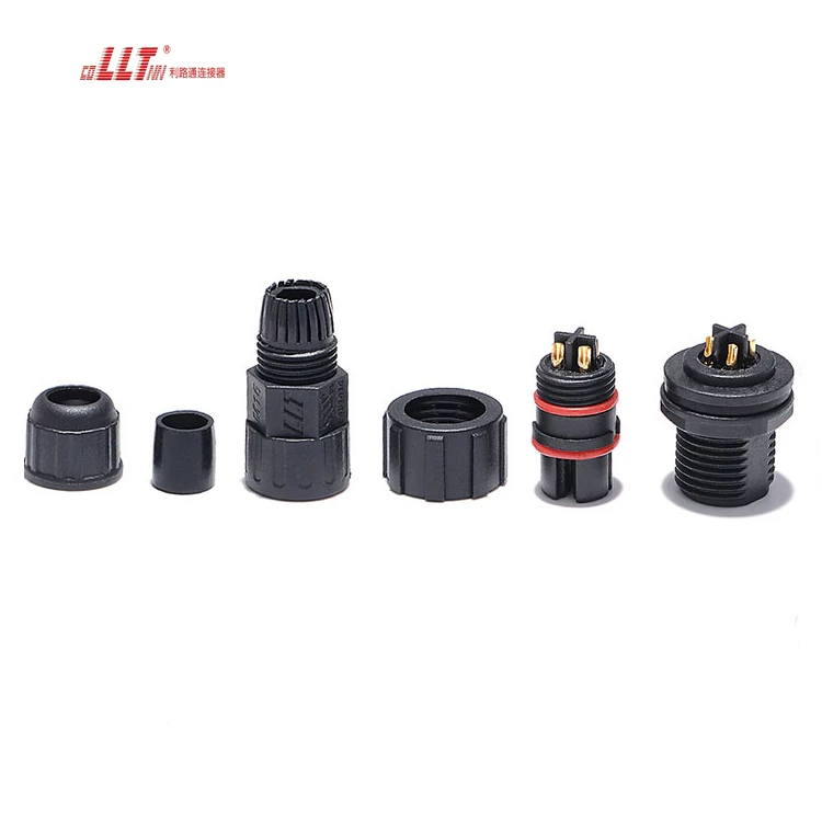 LLT IP68 Waterproof Outdoor Panel Connector M16 4pin  Plastic  Electrical Wire  Led Light Panel Connector detail 3