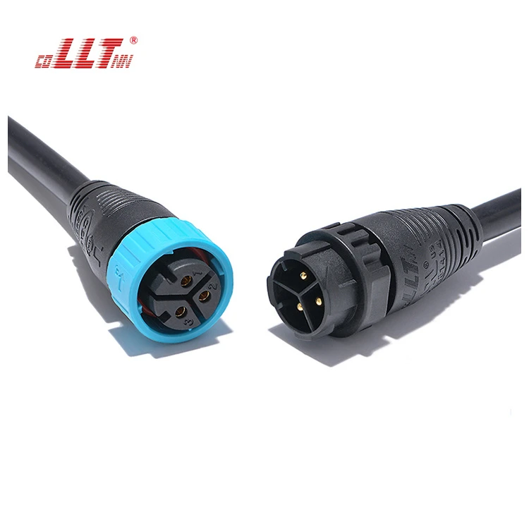 LLT 250V 35A 2 3 4 Pin M25 Quick Self Push Lock Waterproof Connector IP65 IP67 Cable Connectors for Outdoor LED Lighting detail 2