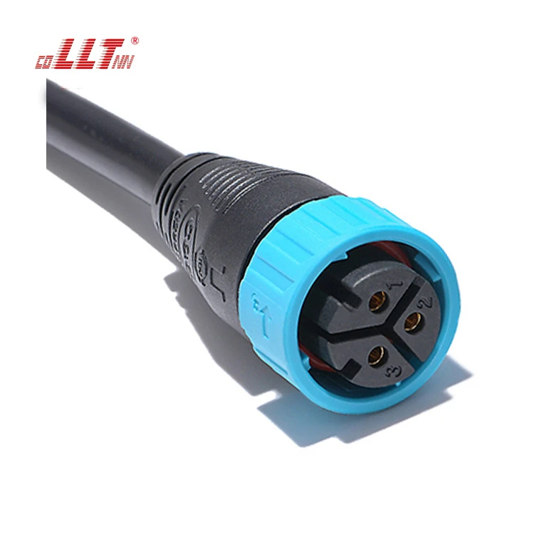 LLT 250V 35A 2 3 4 Pin M25 Quick Self Push Lock Waterproof Connector IP65 IP67 Cable Connectors for Outdoor LED Lighting detail 3