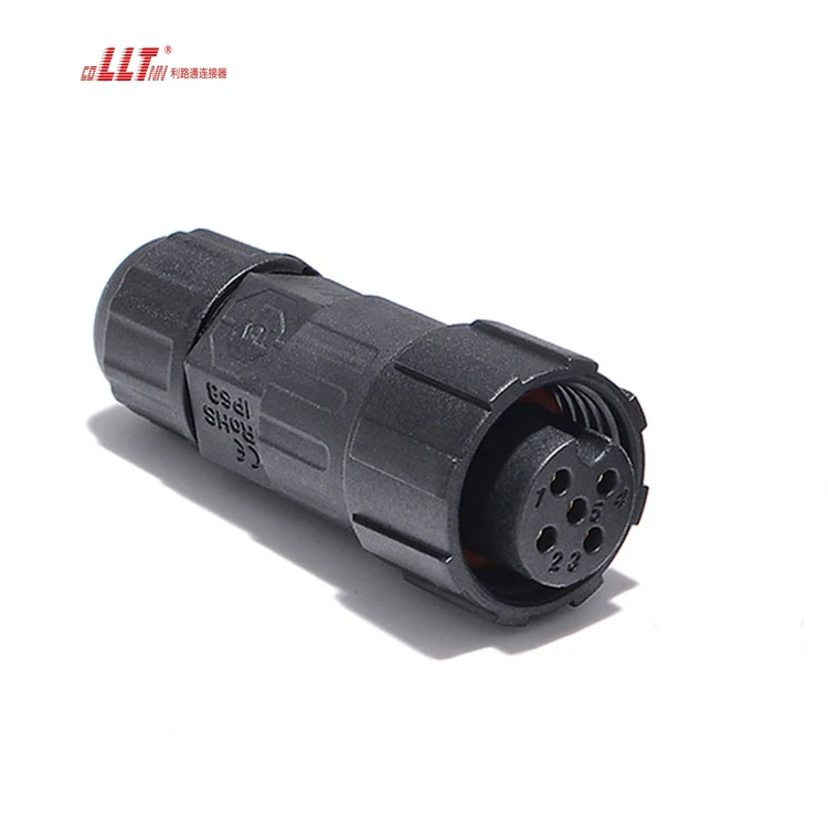 LLT IP67 IP68 M16  Auto Power Outdoor Waterproof Solar Connector 5P Adaptor Panel Mount Connectors DC Male Female Nylon detail 4