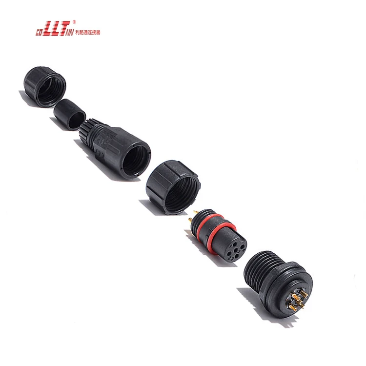 LLT IP67 IP68 M16  Auto Power Outdoor Waterproof Solar Connector 5P Adaptor Panel Mount Connectors DC Male Female Nylon detail 6