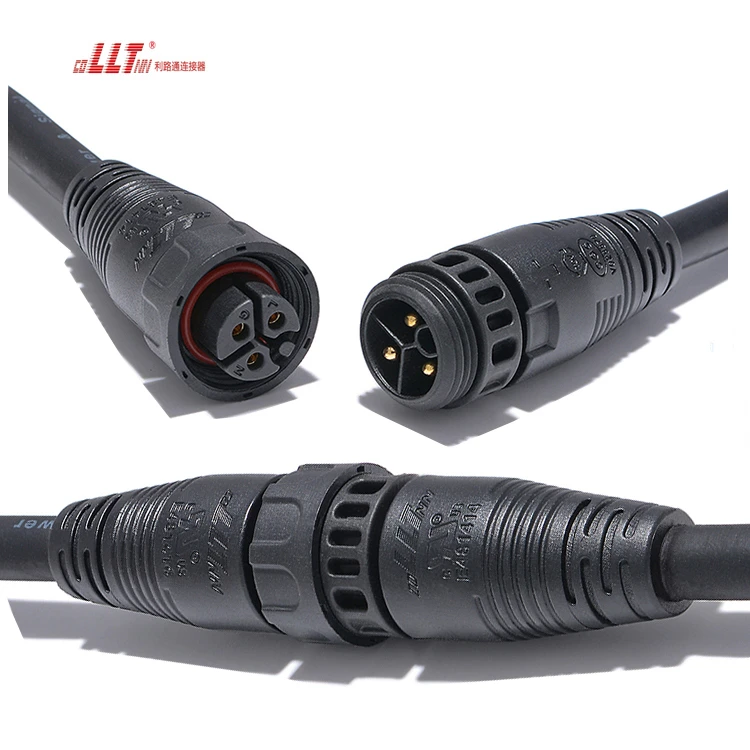 LLT M19 600V 20A 3 Pin IP68 Waterproof Electrical Cable Wire Connector Cable Joint