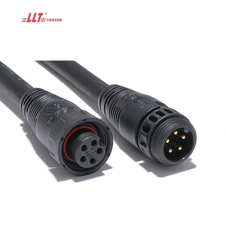 5pin M19 IP67 Waterproof Indoor Outdoor Power Cord Led Cable Connector