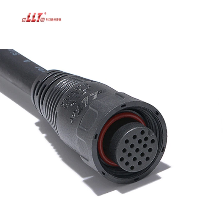 M19 18pin Multiple Pin Low Ampere Cable  signal Wire DC AC IP67 Waterproof Led Strip Cable Connector detail 2