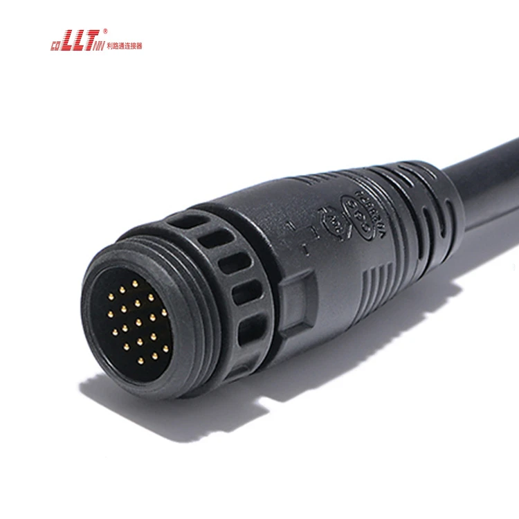 M19 18pin Multiple Pin Low Ampere Cable  signal Wire DC AC IP67 Waterproof Led Strip Cable Connector detail 4