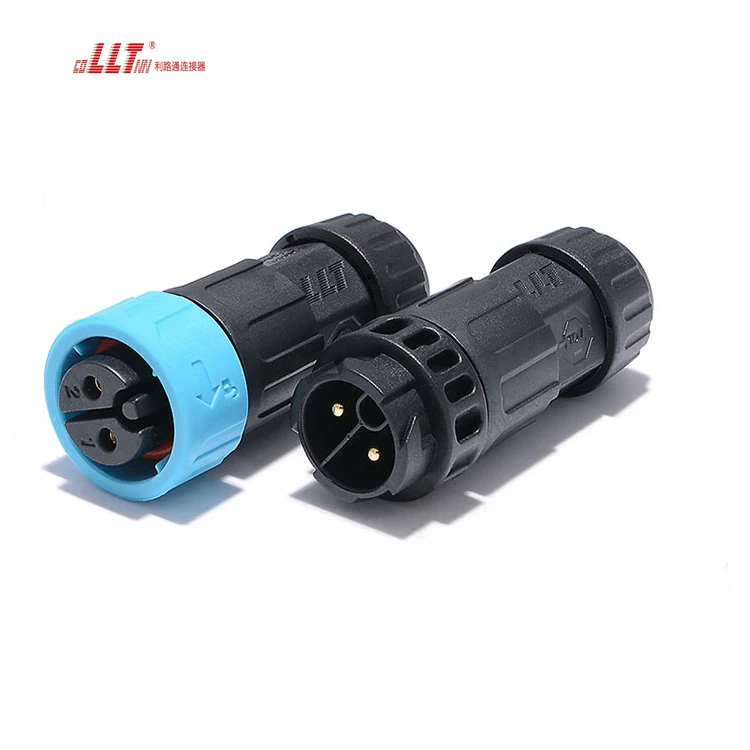 Lilutong M19 600V 20A 2Pin Assembly Connector Male Female Waterproof LED Outdoor Lighting Power Connector