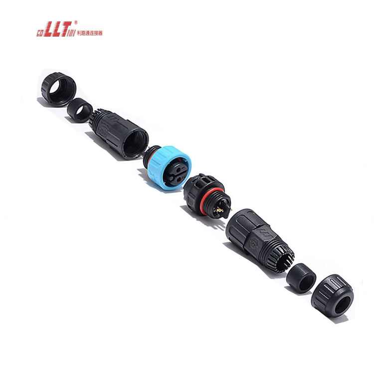Lilutong M19 600V 20A 2Pin Assembly Connector Male Female Waterproof LED Outdoor Lighting Power Connector detail 7