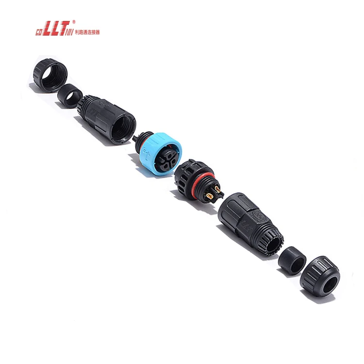 LLT IP68 Waterproof 3Pin M19 Circular Cable Connector Male Female Plug  Copper Brass Contracts for Electrical Power detail 2