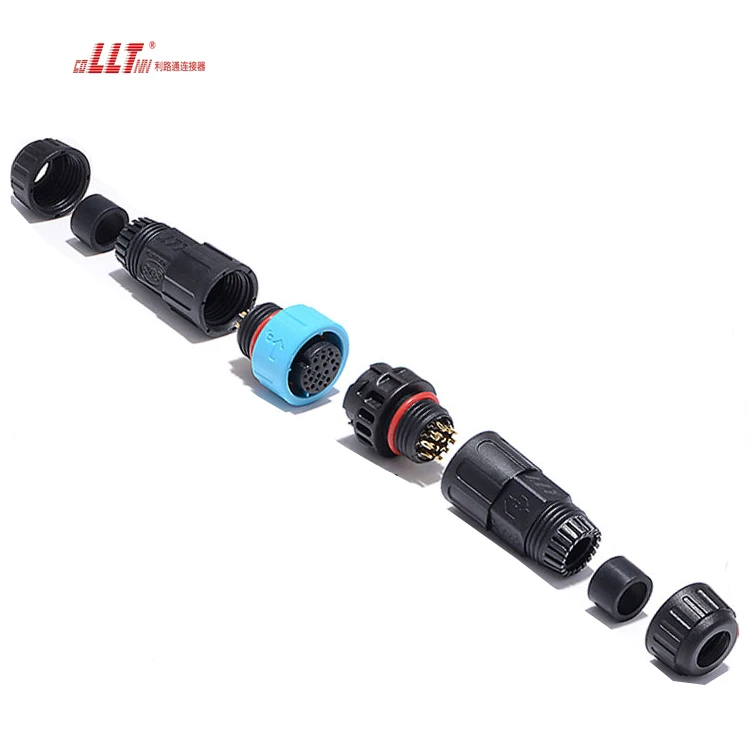 Lilutong M19 14pin electrical cable signal IP68 watertight connector detail 2