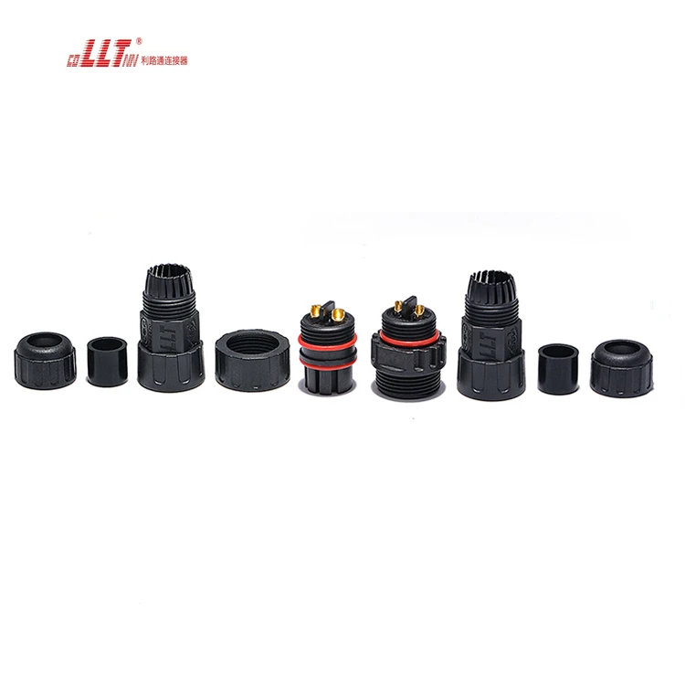 LLT 2Pin Plastic Ip68  Waterproof Electrical  Assembly M25 Led Light Screw Connector for Lamp detail 3