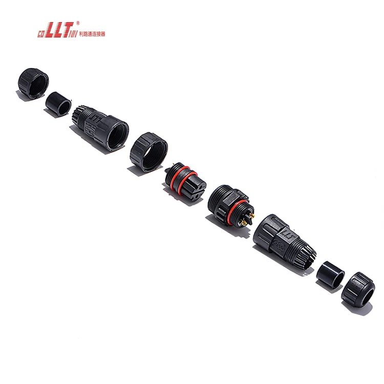 LLT 2Pin Plastic Ip68  Waterproof Electrical  Assembly M25 Led Light Screw Connector for Lamp detail 6