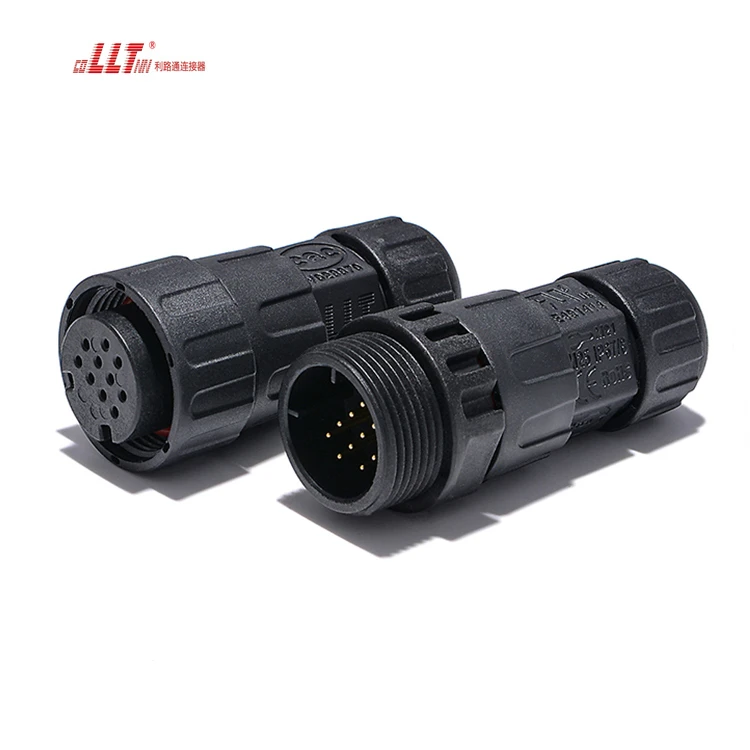 LLT M25 10pin 5A 110V thread lock male female electrical wire connector detail 2