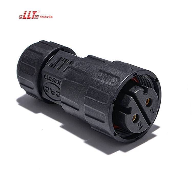 LLT 600V 35A IP68 2Pin M25 thread lock Electrical Waterproof Power Panel Mount Connector detail 4