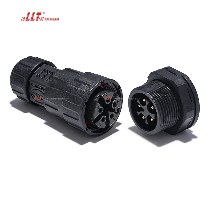 5pin Lilutong M25 20A 600V butt plug socket wire panel mount connector thumbnail
