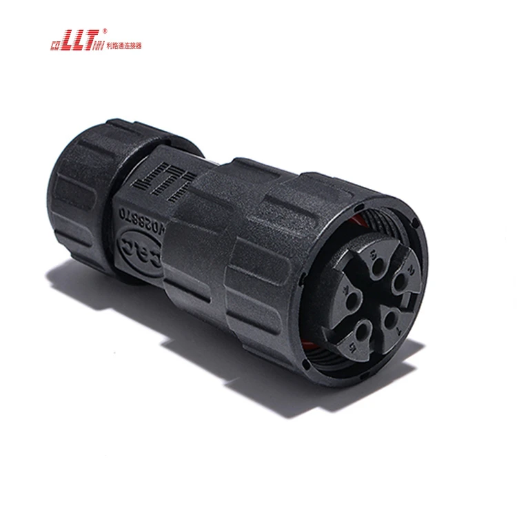 5pin Lilutong M25 20A 600V butt plug socket wire panel mount connector detail 4